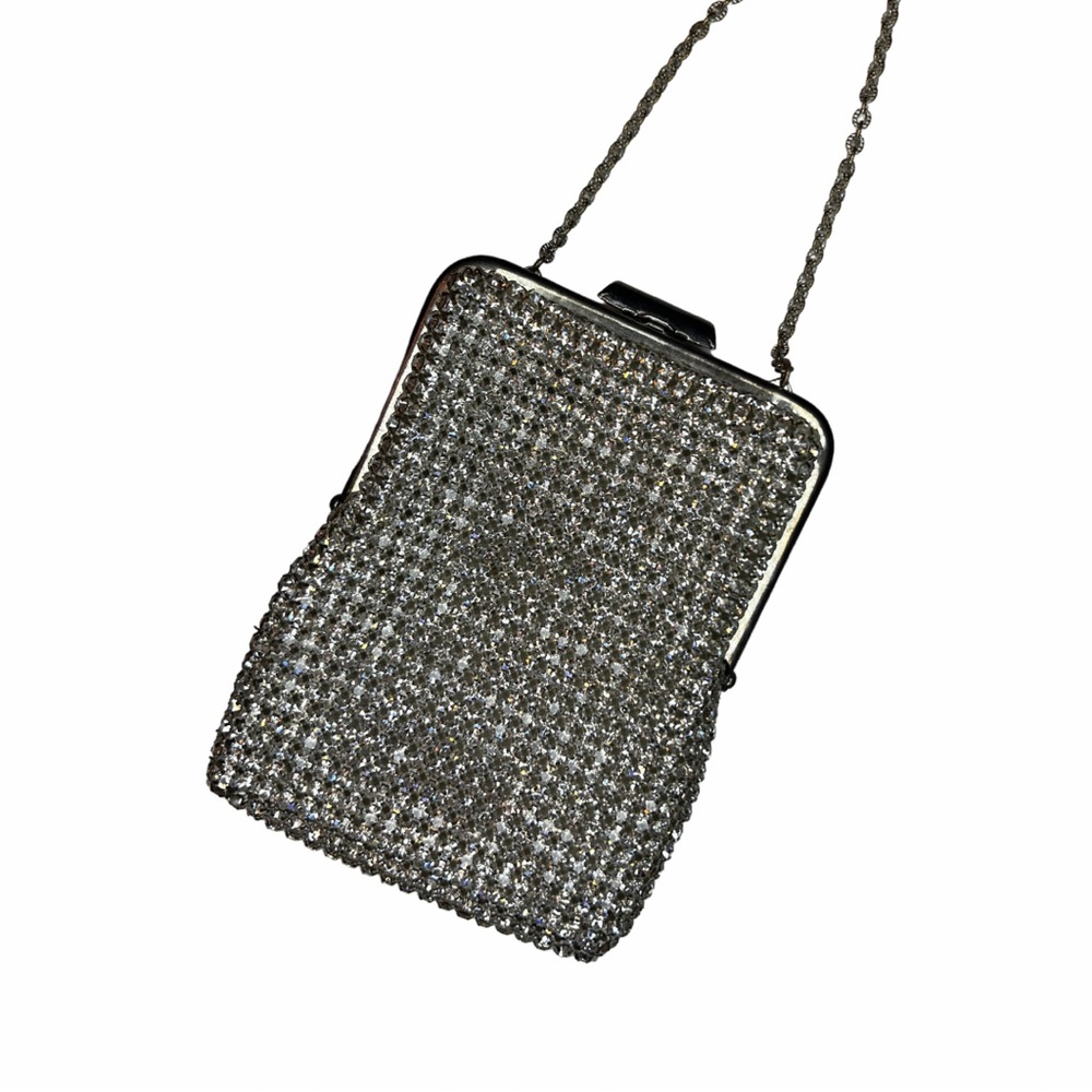 Vintage Rhinestone wristlet bag with satin lining